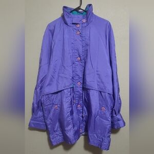 Current Seen Winter Lightweight Jacket, Purple with Teal, Large, Retro Style